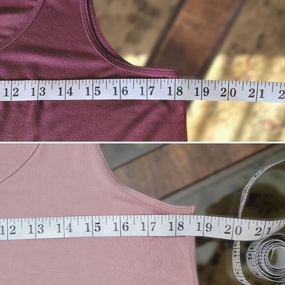 WynneLayers Essential Two-Pack Layering Tanks Woodrose/Burgundy size M - Picture 13 of 16